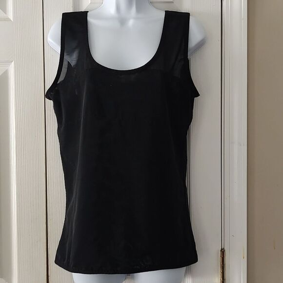 Cimkiz ladies black compression tank shirt workout shaper flattening Sz XL  NWOT - Picture 1 of 7
